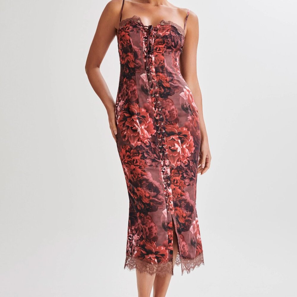 Meshki Makayla Lace Peony Midi Dress: Small - Picture 8 of 10
